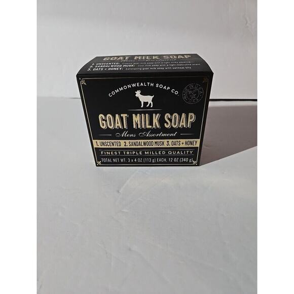 Goat Milk Soap Pack Of 3 Commonwealth Soap Co. Finest Triple Milled Quality Mens - Picture 1 of 11